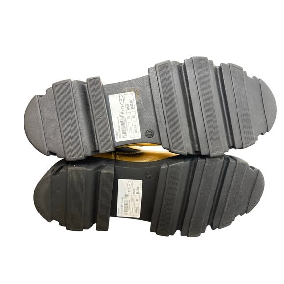 Ganni Low Chelsea Boots Metallic Leather Chunky Lug Sole Cyberpunk Gold Sz 10 - Picture 9 of 10